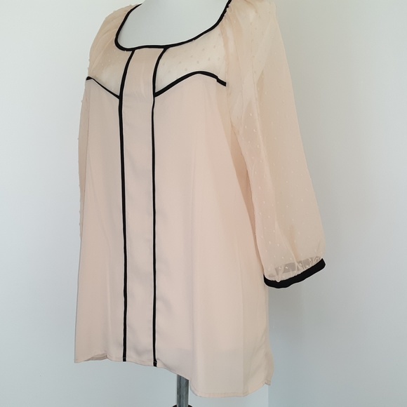 Black Rainn Tops - NWT Black Rainn Sheer Blouse